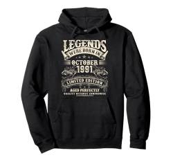 Vintage 33. Geburtstag Geschenke für Männer 33 Jahre alt Oktober 1991 Pullover Hoodie von October Birthday Gifts For Legendary Men Apparel