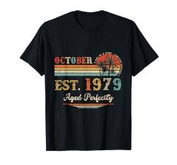 Oktober 1979 Retro 45. Geburtstag Geschenke für Männer 45 Jahre alt T-Shirt von October Birthday Vintage Outfit For Men Women