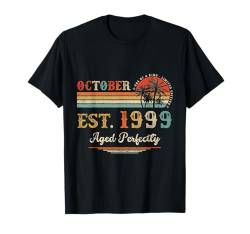 Oktober 1999 Retro 25. Geburtstag Geschenke für Männer 25 Jahre alt T-Shirt von October Birthday Vintage Outfit For Men Women