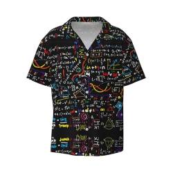 OdDdot Math Formula Print Herren Button-Down-Hemd Kurzarm Freizeithemd für Männer Sommer Business Casual Dress Shirt, Schwarz , M von OdDdot