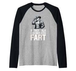 If They Talk Behind Your Back Furz Wolf Meme Raglan von Oddly Specific Funny Meme Tee for Men Women Kids