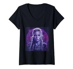 Damen Schildmaid T-Shirt Wikinger Germanen Vikings Schildmaid T-Shirt mit V-Ausschnitt von Odin Shop IBK