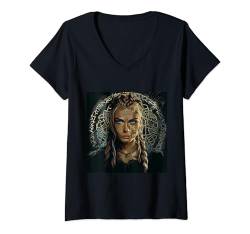 Damen Wikinger Damen Germanen Vikings Outfit Kelten Schildmaid T-Shirt mit V-Ausschnitt von Odin Shop IBK