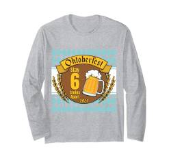 Oktoberfest 2024 6 Stein Apart Bier Oktober Lustig Trinken Langarmshirt von Oktoberfest 2024 6 Stein Apart Beer October Party