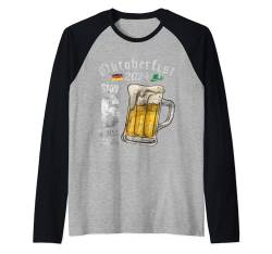 Oktoberfest 2024 6 Stein Apart Bier Oktober Lustig Trinken Raglan von Oktoberfest 2024 6 Stein Apart Beer October Party