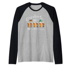 Oktoberfest 2024 6 Stein Apart Bier Oktober Lustig Trinken Raglan von Oktoberfest 2024 6 Stein Apart Beer October Party