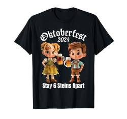 Oktoberfest 2024 6 Stein Apart Bier Oktober Lustig Trinken T-Shirt von Oktoberfest 2024 6 Stein Apart Beer October Party