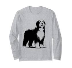 Hund Papa Mom Lover - Einfarbiger Old English Sheepdog Langarmshirt von Old English Sheepdog Gift for Men, Women & Dad