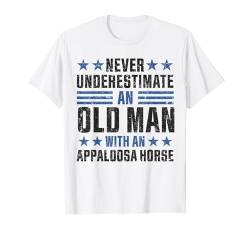 Alter Mann mit Appaloosa Pferd lustig T-Shirt von Old Man Apparel