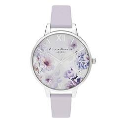 Olivia Burton Sunlight Florals Damen-Armbanduhr, Einheitsgröße, halber Parma, Violett & Silber von Olivia Burton