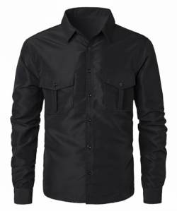 OlyljpinZ Herren Formelle Freizeithemd Regular Businesshemd Button Down Hemd Casual Hemd Elastiscer Langarmshirts Regular Fit Hemd Langarm Bügelleicht Hemden mit Tasche von OlyljpinZ