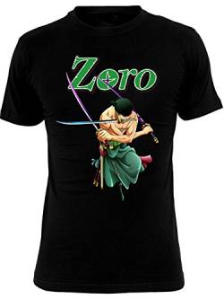 One Piece Herren T-Shirt Roronoa Zoro Anime Baumwolle schwarz - S von One Piece