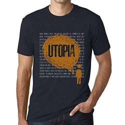 Herren Grafik T-Shirt Gedanken Utopie – Thoughts Utopia – Öko-Verantwortlich Vintage Jahrgang Kurzarm Lustige Druck Geburtstag Geschenk Mann Dunkelblau M von One in the City