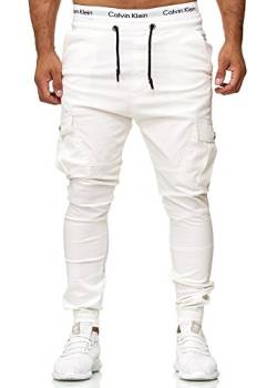 OneRedox Herren Jogg Chinos Stoffhose Chinohose Sport Modell 3292 Weiss 30 von OneRedox