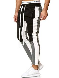 OneRedox Herren | Jogginghose | Trainingshose | Sport Fitness | Gym | Training | Slim Fit | Sweatpants Streifen | Jogging-Hose | Stripe Pants | Modell A10 (S, Antrazit) von OneRedox