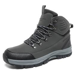 Onewus Outdoor-Bergschuhe für Herren Winter-Schneeschuhe Strapazierfähige Rutschfeste Sohle Dicke Isolierung Ideal zum Wandern und Trekking (Grau, 42 EU) von Onewus