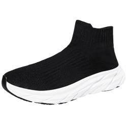 Onewus Paare Winter High-Top Sportschuhe - Dicke Fleecegefütterte Slipper Sneakers für Männer und Frauen, Warm und Bequem für den Winter (Schwarz-Weiß,43) von Onewus