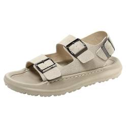 Onewus Retro Herren Sandalen mit dicker Sohle und rutschfester Sohle – Bequeme und langlebige Schuhe für Sommeraktivitäten im Freien (Beige,43) von Onewus