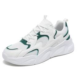 Onewus Stilvolle Paare Sportschuhe Leicht Bequem Atmungsaktiv Trendy Casual Athletic Turnschuhe für Männer und Frauen (Weiß Grün, 39 EU) von Onewus