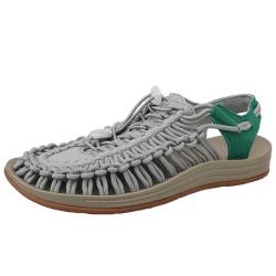 Onewus Unisex Gewebte Strand-Sandalen mit Elastischem Riemen - Weiche Sohle und Feuchtigkeitsableitendes Innenfutter für Trockenen Komfort (Grau,46) von Onewus