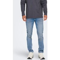 ONLY & SONS Slim-fit-Jeans Herren Slim Fit Jeans helle Waschung niedrige Taille 7901 in Blau von Only & Sons