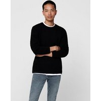 ONLY & SONS Strickpullover Dünner Langarm Strickpullover Rundhals Basic Sweater ONSPANTER 4421 in Schwarz von Only & Sons