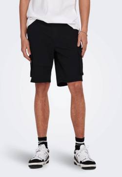 Only & Sons - Cam Stage Cargo Black - Shorts - Schwarz - S - 98% Baumwolle, 2% Elastan von Only & Sons