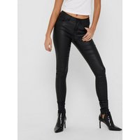 ONLY Lederimitathose Skinny Fit Jeans PU Kunstleder Hose Mid Rise Pants Trousers ONLANNE 4874 in Schwarz von Only