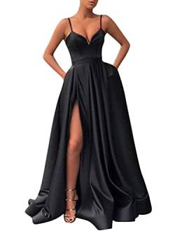 Onsoyours Abendkleid Basic Chiffon Spitzen Ärmellos Brautjungfernkleider Bodenlang D Schwarz S von Onsoyours