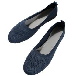 Onsoyours Ballerina Hausschuhe Damen Schuhe Slip On Knit Kleid Schuhe Pumps Schuhe Runde Zehe A Blau 36 EU von Onsoyours