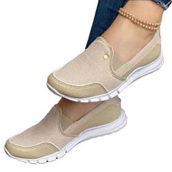 Onsoyours Damen Schuhe Mesh Plateau Freizeitschuhe Walkingschuhe Sommer Turnschuhe Runde Zehen Schuhe Sneaker Outdoor Beiläufige Atmungsaktive Sandalen C Gold 39 EU von Onsoyours