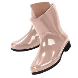 Onsoyours Gummistiefel Damen Halbhoch Gartenschuhe Sommer Rain Boots Regenstiefel Sommerstiefeletten Wasserdicht Regenschuhe Reitstiefel A Khaki 40 EU von Onsoyours