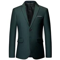 Onsoyours Herren Sakko Slim Fit Einfarbig Modern Anzugjacke für Hochzeit Freizeit Party Abschluss Business Blazer Knöpfe Sakko A Grün XS von Onsoyours