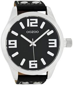 Oozoo Herrenuhr mit Lederband 51 MM Schwarz/Schwarz C1004 von Oozoo