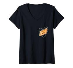 Damen Orange Grafik Old School Leibe Kassette Männer oder Fraue T-Shirt mit V-Ausschnitt von Orange Grafik Orange Farb-T-Shirt