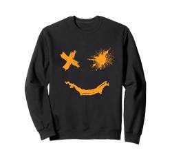 Orange Grafik Party Gesicht rauer Stil Smile Gesicht Orange Sweatshirt von Orange Grafik Orange Farb-T-Shirt