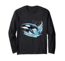 Wal Orca Kids Langarmshirt von Orca Whale Gifts for Kids Girls & Boys