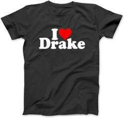 OrcoW I Love Heart Drake T-Shirt 100% Baumwolle Grafik T-Shirts für Männer Frauen Schwarz, Schwarz , M von OrcoW