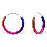 Paar Creolen Creolen „Regenbogen“: bunte Ohrringe aus Silber (12 mm) von OTTO