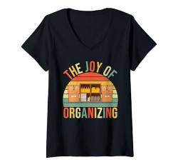 Damen Die Freude am Organisieren des Organizers T-Shirt mit V-Ausschnitt von Organizing Gifts