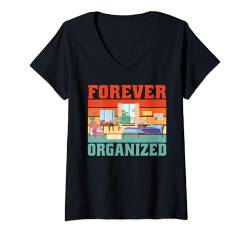 Damen Forever Organized Organizer T-Shirt mit V-Ausschnitt von Organizing Gifts