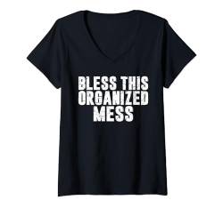 Damen Segne diesen Organisator für organisierte Veranstaltungen T-Shirt mit V-Ausschnitt von Organizing Gifts