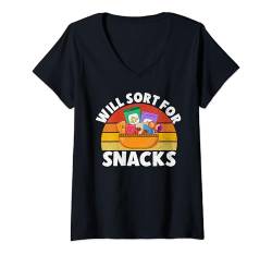 Damen Sortiert für Snack-Organizer T-Shirt mit V-Ausschnitt von Organizing Gifts