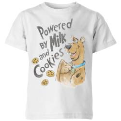 Scooby Doo Powered By Milk And Cookies Kids' T-Shirt - White - 9-10 Jahre von Original Hero