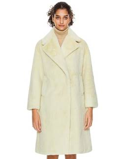 Orolay Damen Faux Fur Revers Coat Mittellanger Fuzzy Fleece Winter Sherpa Trenchcoat Beige XL von Orolay