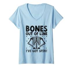 Damen Bones Out Of Line I've Got Spine Orthopädische Orthopäde T-Shirt mit V-Ausschnitt von Orthopedic Surgeon Orthopedist Gifts