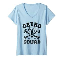 Damen Ortho Squad Orthopäde Orthopädische Chirurgen Orthopäden T-Shirt mit V-Ausschnitt von Orthopedic Surgeon Orthopedist Gifts