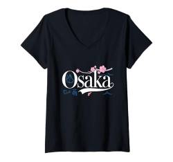 Damen Osaka Vacation Japanese Culture Lover Travel to Japan T-Shirt mit V-Ausschnitt von Osaka Reiseoutfit für Männer und Frauen