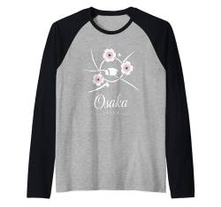 Japan Vacation Retro Osaka Cherry Blossom Season Raglan von Osaka Reiseoutfit für Männer und Frauen