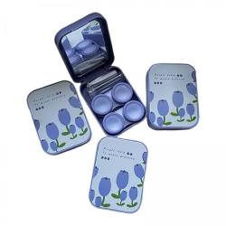Oshhni 6X Süßes Kontaktlinsenbehälter Set, mit Spiegelflaschen, Werkzeugstab, Kompakter Halter, Tränken, Aufbewahrungsbox, für, Reisen, von Oshhni